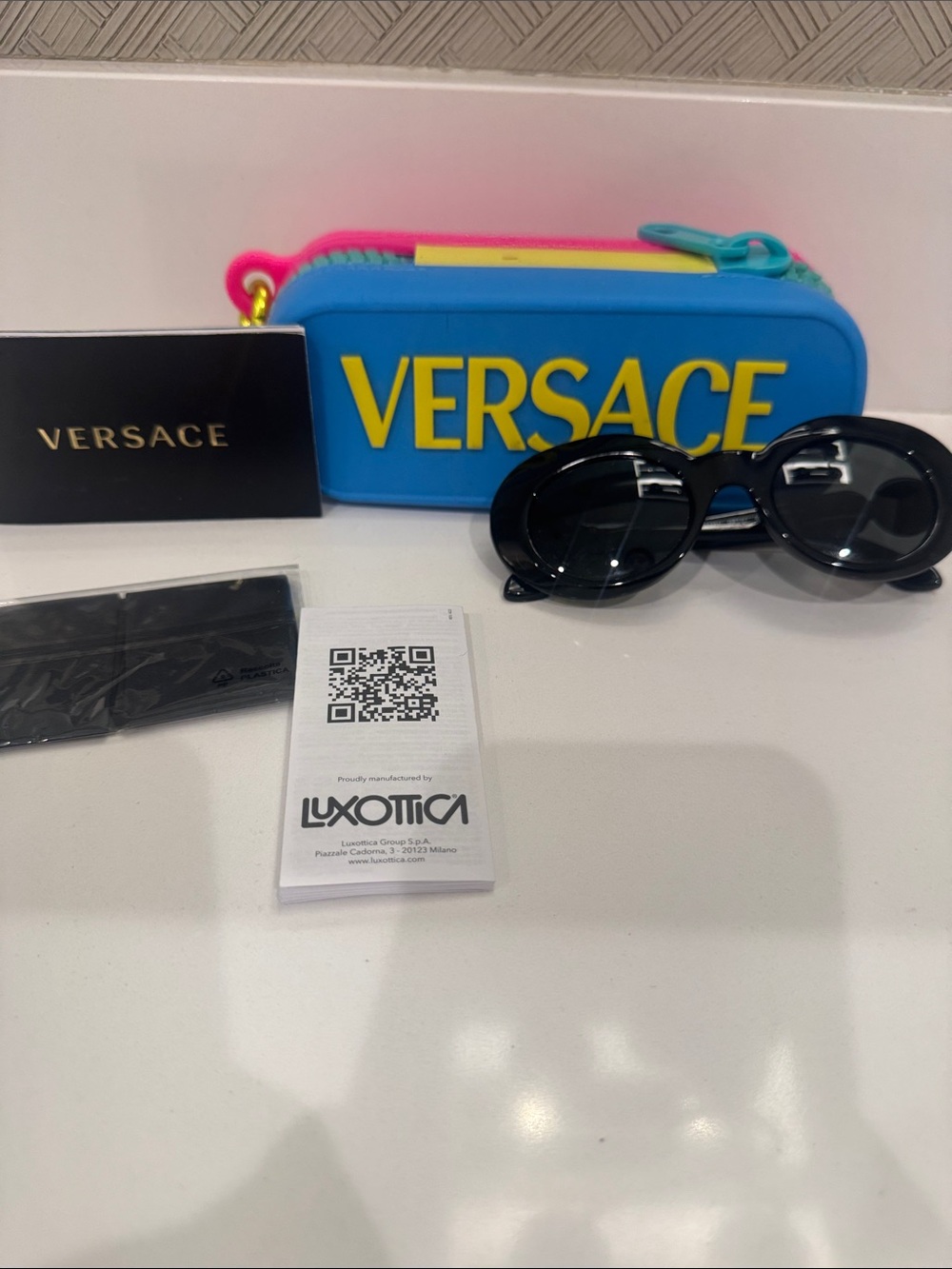 Versace Kids' 45mm Small Oval Sunglasses Black